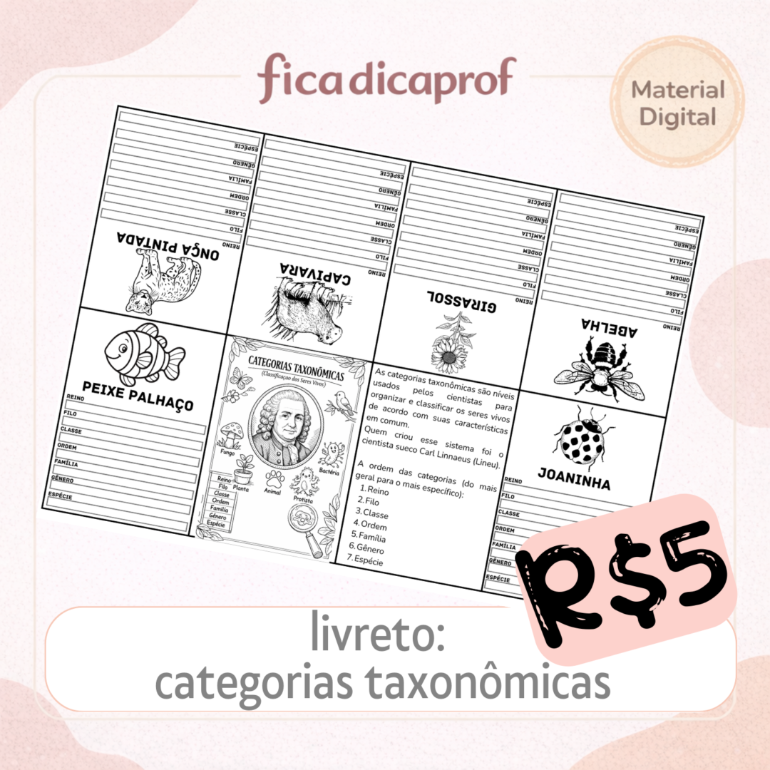 📚✨ Livreto – Categorias Taxonômicas ✨📚