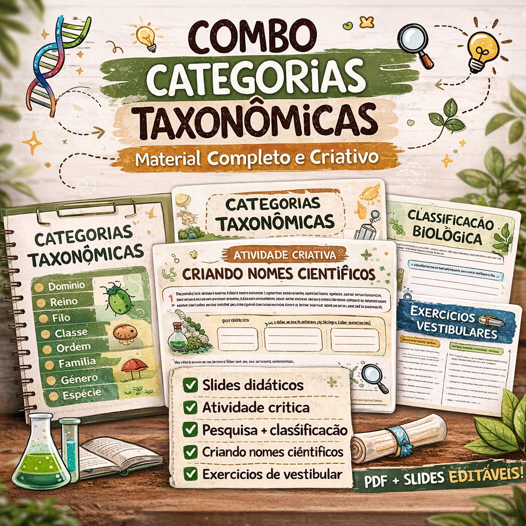 Combo Classificação Taxonômica + Nomenclatura Científica